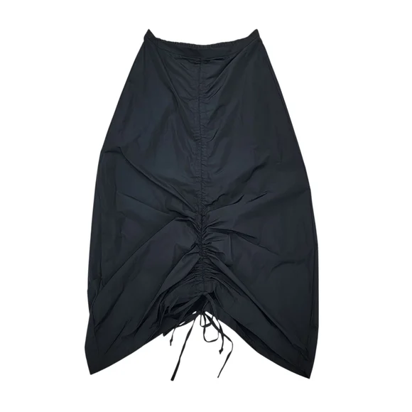 Bryn Walker Cleo Memory Crunch Flat Front Ruched Skirt Sleek Black Midi Womens S - Picture 4 of 17